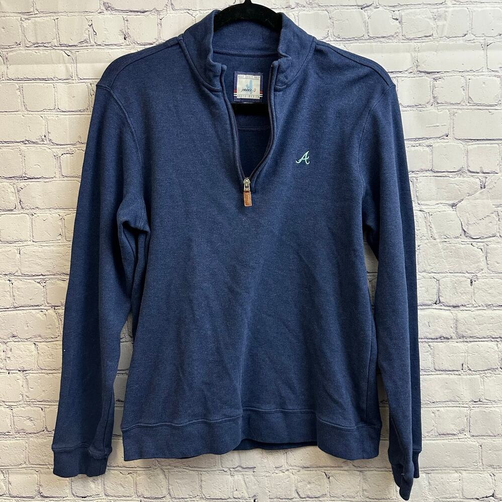 Johnnie-O Blue Quarter Zip Atlanta Braves Embroidered Women's Medium - Picture 3 of 8